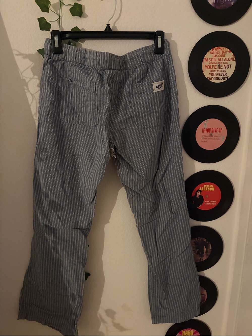 Jack by BB Dakota Blue and White Striped Drawstring Joggers - Picture 4 of 5